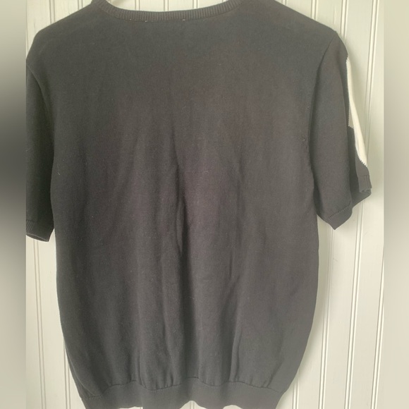 LizGolf Sweater (Medium) Black with White triangle pattern with one on sleeve - Picture 4 of 5